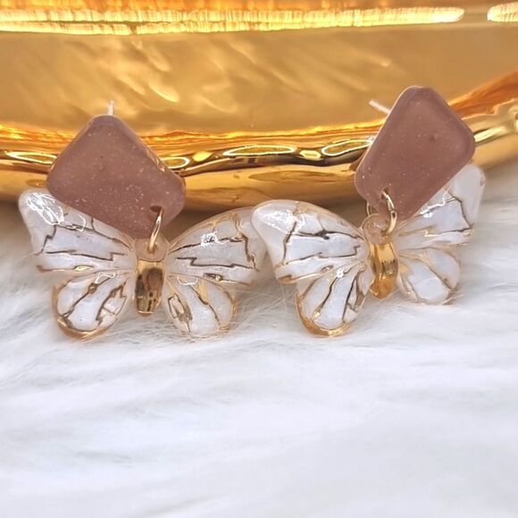 New BUTTERFLY dangle earrings with 925 silver posts - Picture 8 of 12